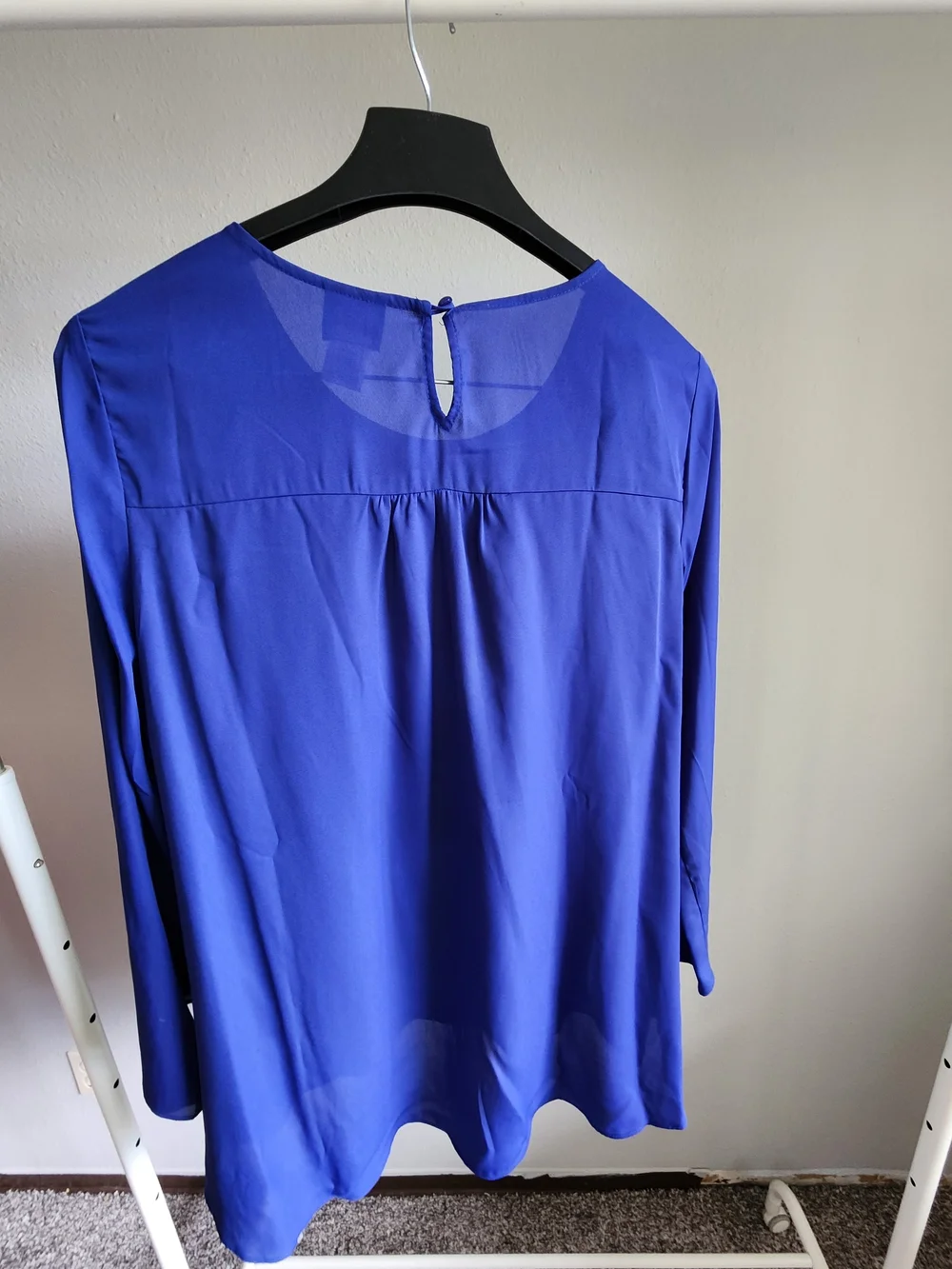 Studio EY Blue Set. Embellished Neck Blouse With Matching Pant.